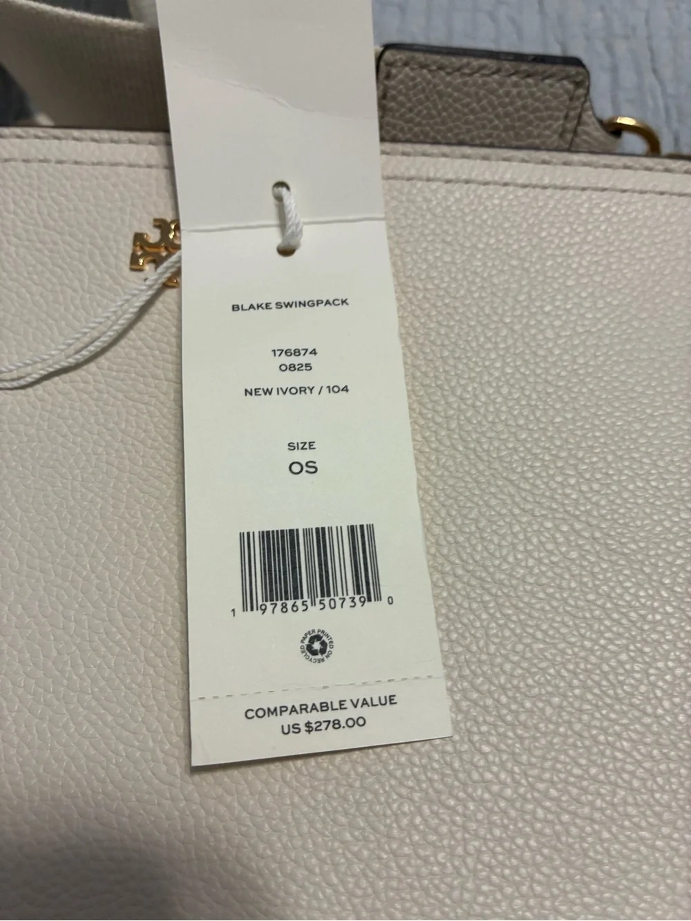 Tory Burch Cream Crossbody Bag with Wide Strap $278.